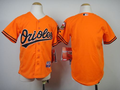 Orioles Blank Orange Cool Base Stitched Youth MLB Jersey - Click Image to Close